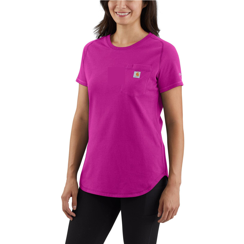 Carhartt Women's Force Relaxed Fit Midweight Pocket T-Shirt  Magenta A