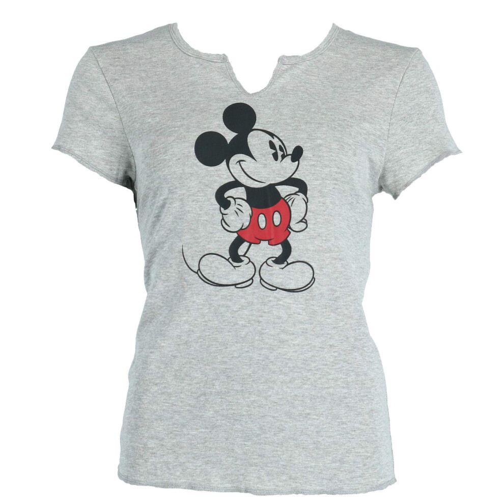 Disney Heather Gray Womens Mickey Mouse Shirt  Small