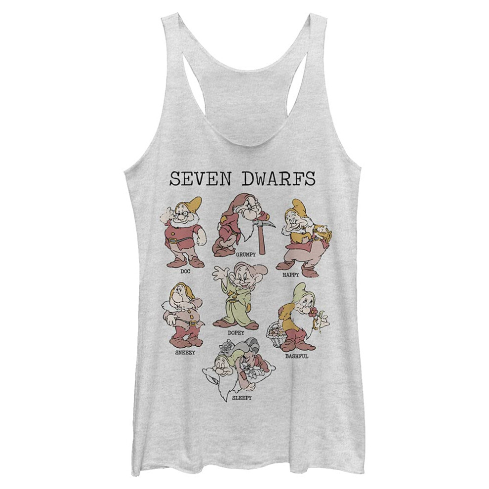 Disney Junior's Princess Dwarf Grid Tri-Blend Racerback Layering Tank