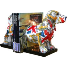 Pair of Dog Bookends | Sausage Dog Dachshund | London Union Jack