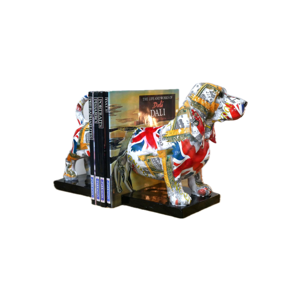 Venture Vehicles Pair Of Dog Bookends | Sausage Dog Dachshund | London Union Jack