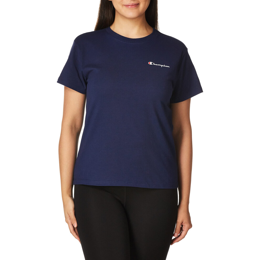 Champion womens Classic Tee  Script Logo T Shirt  Athletic Navy-y08113