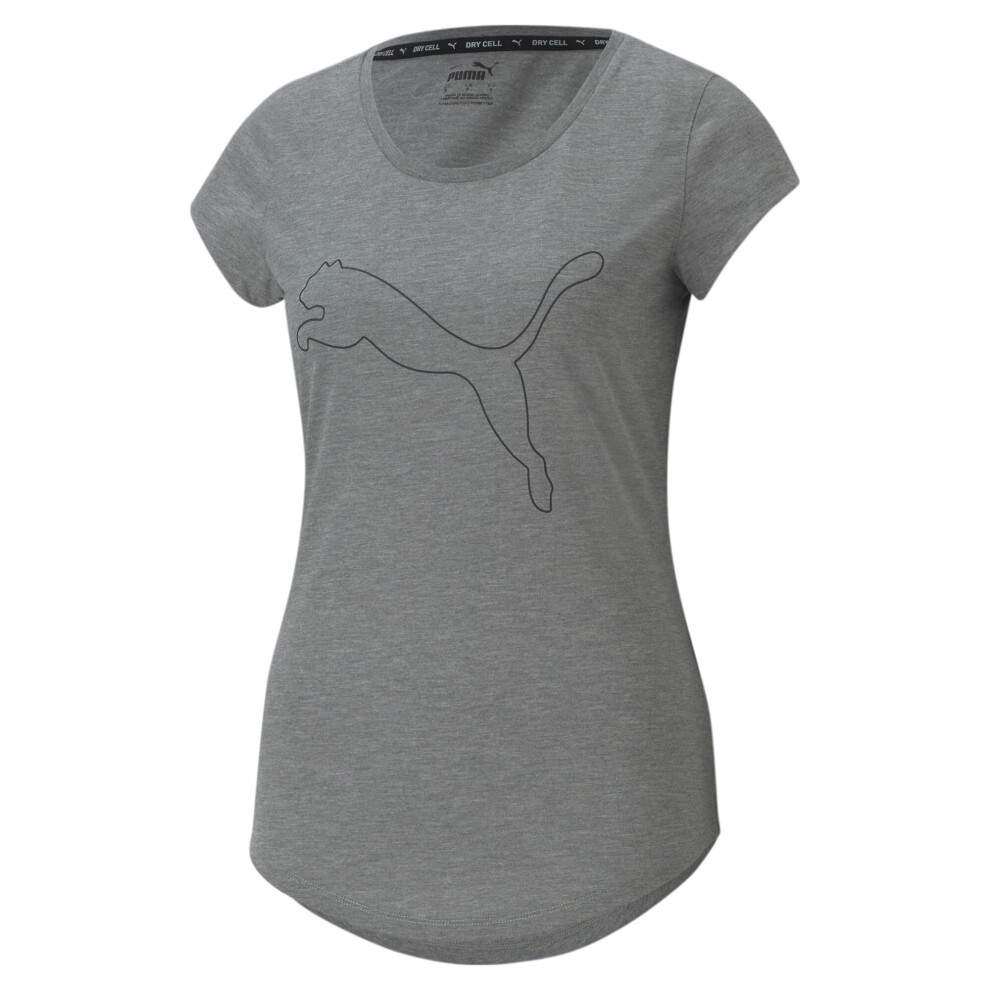 PUMA womens Performance Cat Tee T Shirt  Medium Gray Heather  Small US