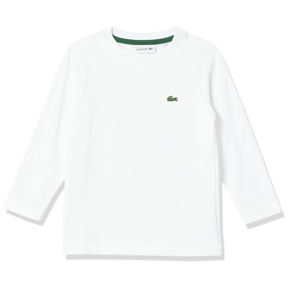 Lacoste Long Sleeve Crew Neck Cotton T-Shirt  Blanc  5T