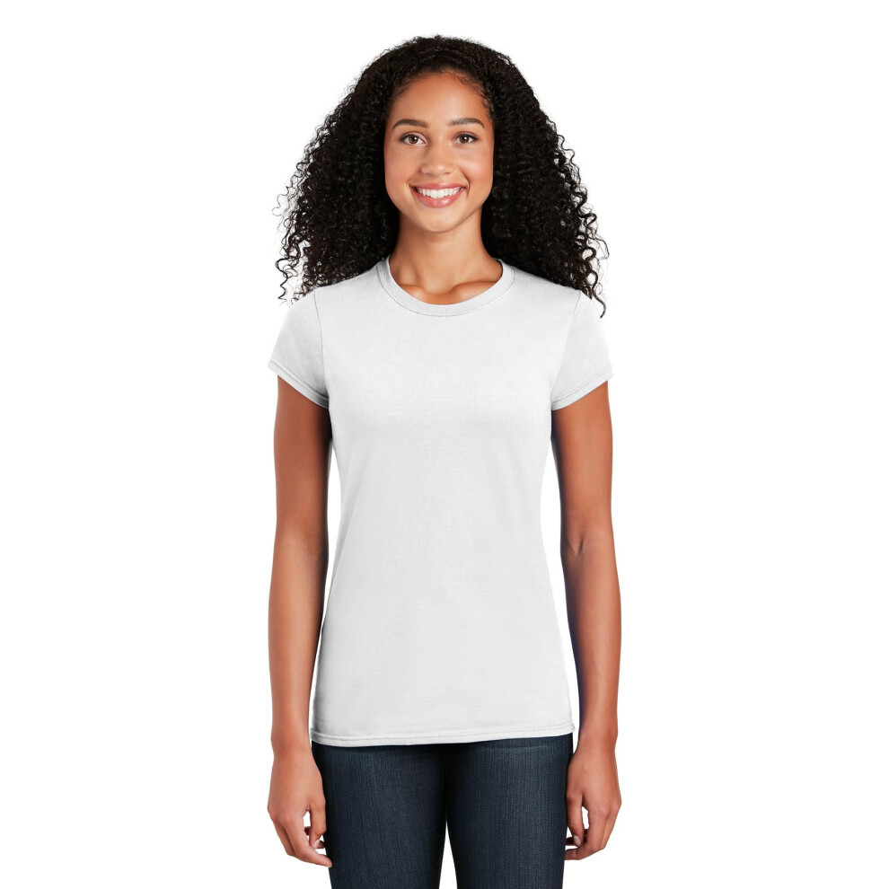 Gildan Ladies Soft Style Short Sleeve T-Shirt (S) (White)