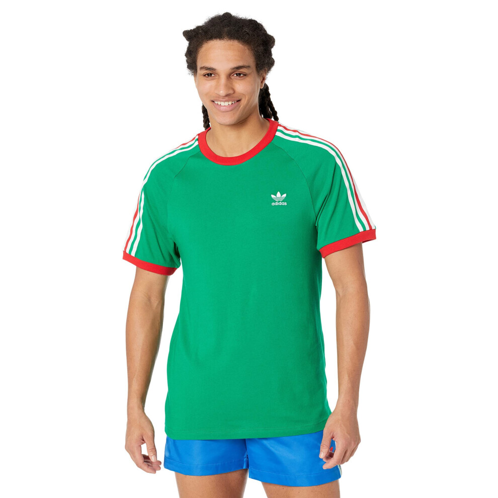 adidas Originals 3-Stripes Tee Vivid Green/Scarlet/White SM