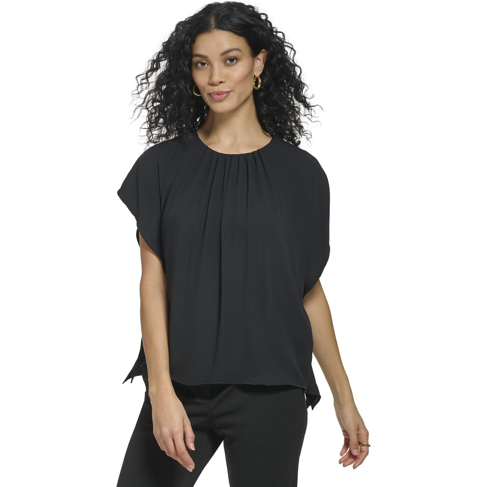 DKNY Women's Everyday Casual Shortsleeve Top  Black