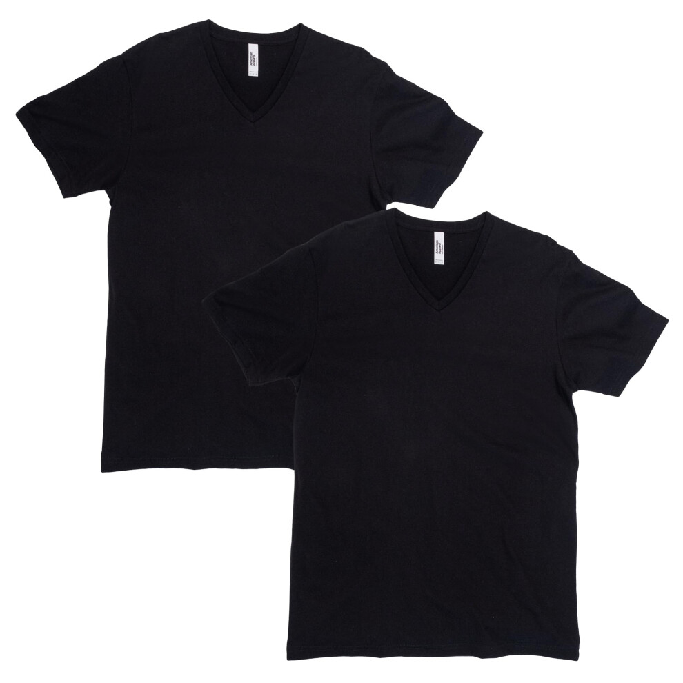 American Apparel CVC V-Neck T-Shirt  Style G2006CVC  Black (2-Pack)