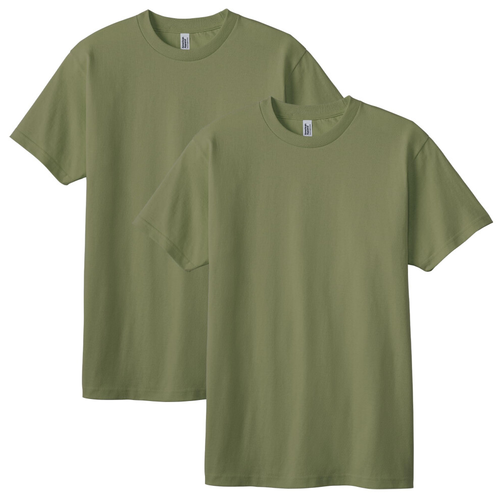 American Apparel Unisex Short Sleeve Tee  Style G1301  2-Pack  Militar