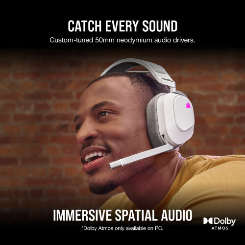 Corsair CORSAIR HS80 RGB WIRELESS Multiplatform Gaming Headset - Dolby Atmos - 2
