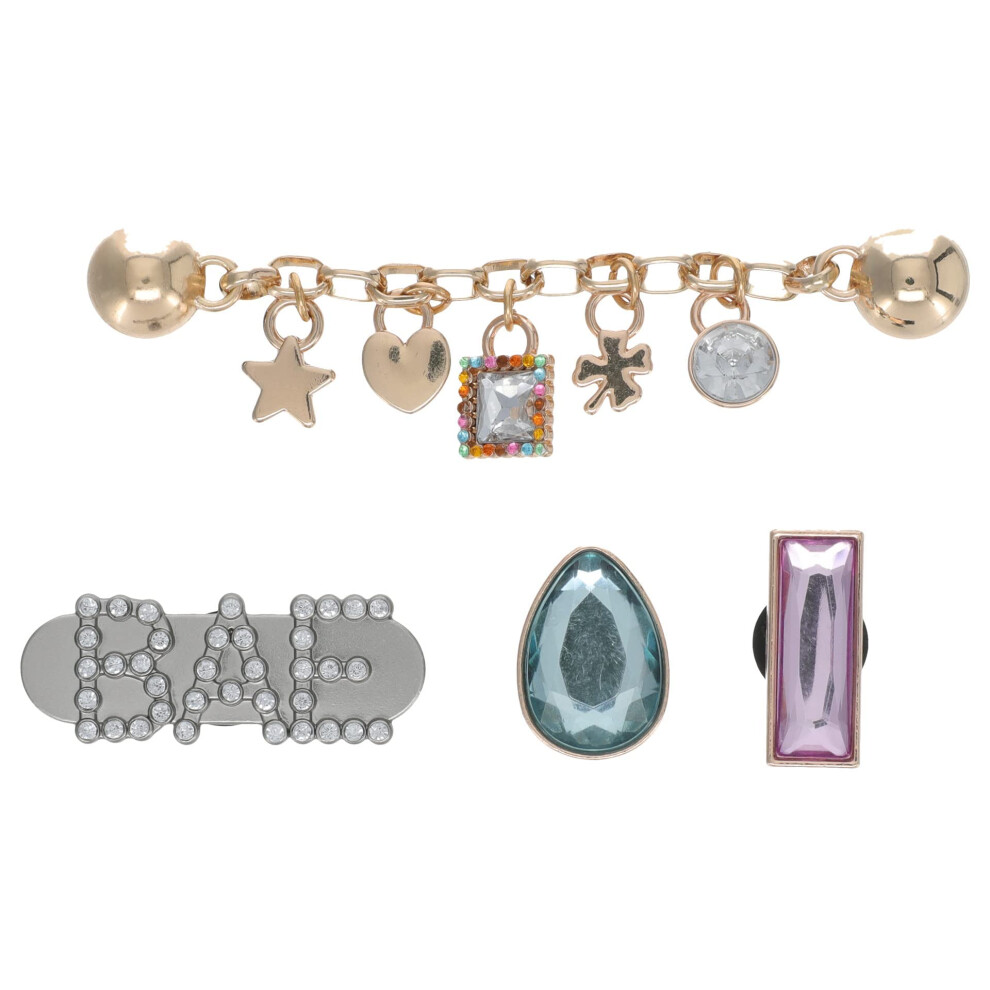 Crocs Jibbitz 5-Pack Gold Shoe Charms | Jibbitz for Crocs  Charm Chain