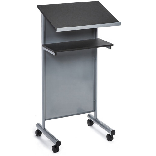 Audio-Visual Direct Wheeled Lectern Podium - Standing Desk with Storag
