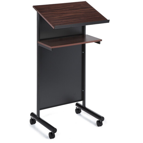 Audio-Visual Direct Wheeled Lectern Podium - Standing Desk with Storag