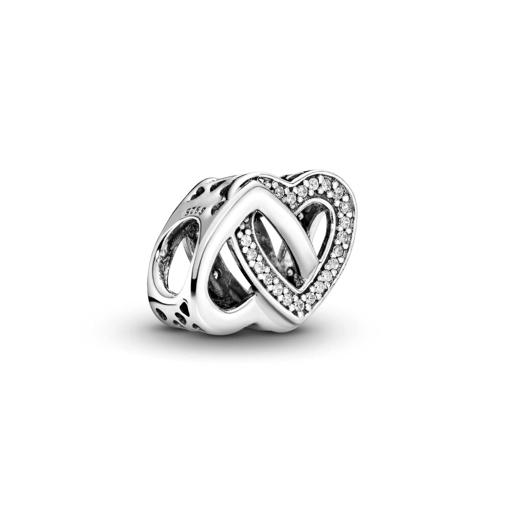 Pandora Jewelry Entwined Hearts Cubic Zirconia Charm in Sterling Silve