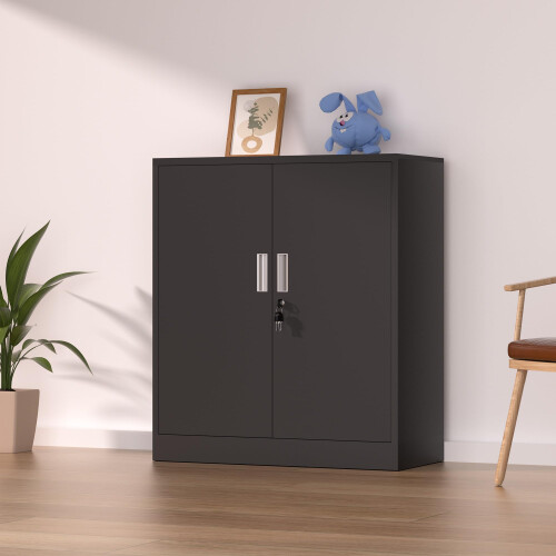 iJINGUR Metal Storage Cabinet with Locking Doors and 2 Adjustable Shel 1