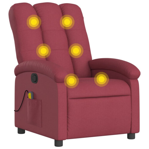 VidaXL vidaXL Massage-Relaxsessel, weinroter Stoff 1