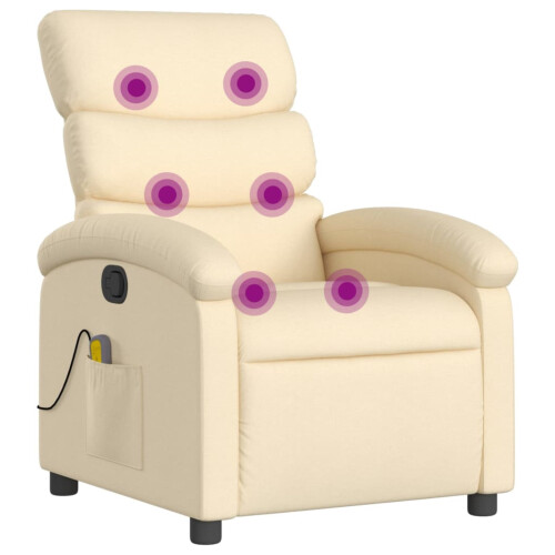 VidaXL vidaXL Massage-Relaxsessel, cremefarbener Stoff 1