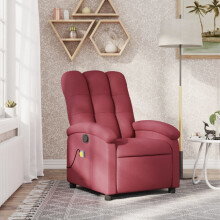 vidaXL Massage-Relaxsessel, weinroter Stoff