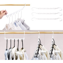 10PCS Space Saving Hangers, Clothes Hangers , Coat Hangers Space Saving, Wardrobe Space Saver Hangers, Space Saver Hangers For Clothes - White