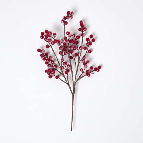 Homescapes HOMESCAPES Artificial Winter Snow Berry Single Stem Bouquet 1