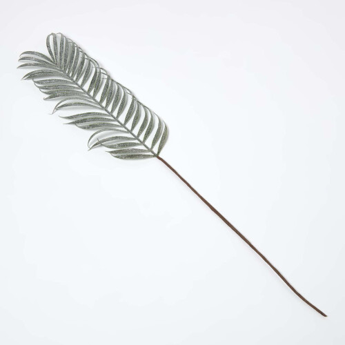 Homescapes HOMESCAPES Glitter Palm Leaf Single Stem