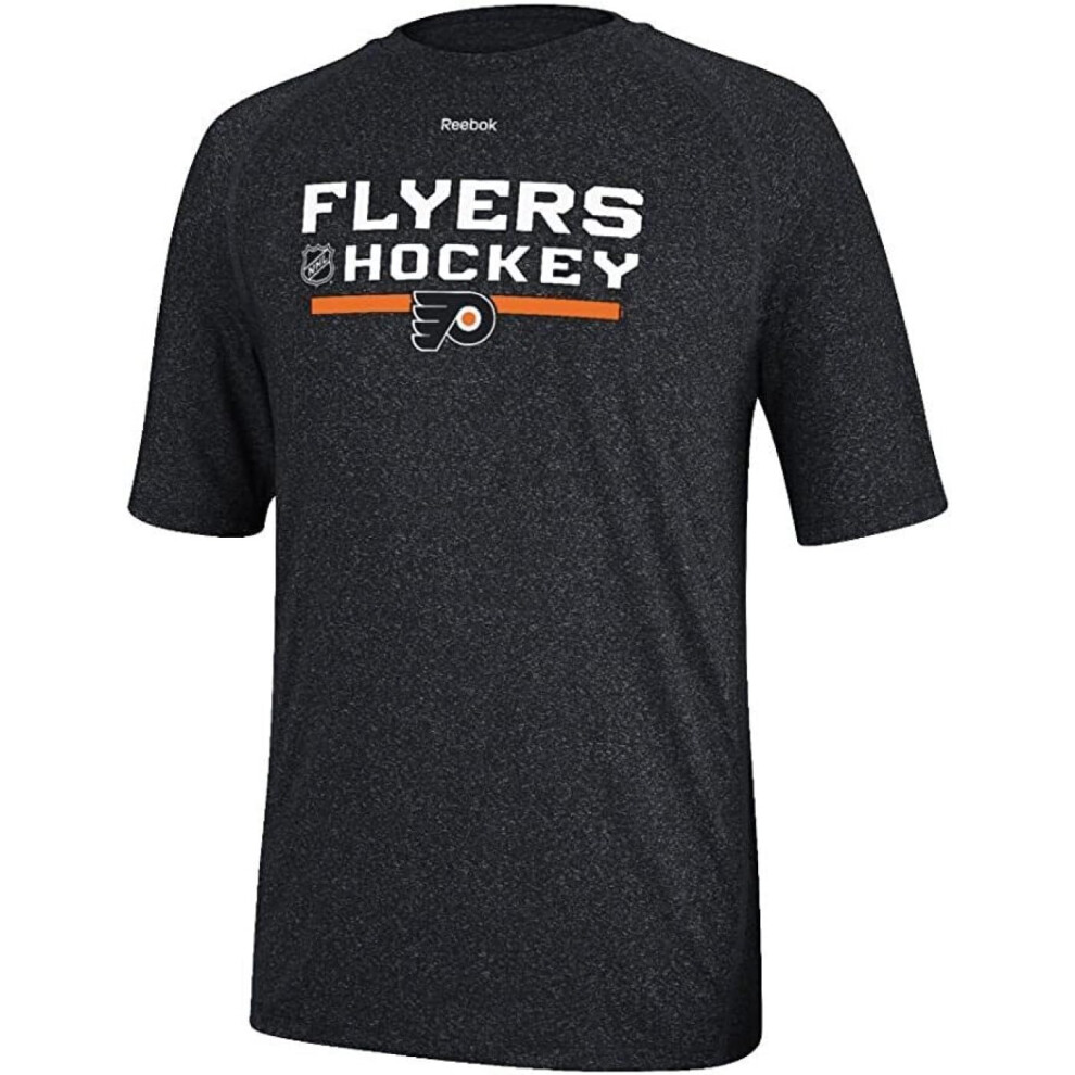 Reebok Philadelphia Flyers Heather Black Locker Room Climate Short Sle