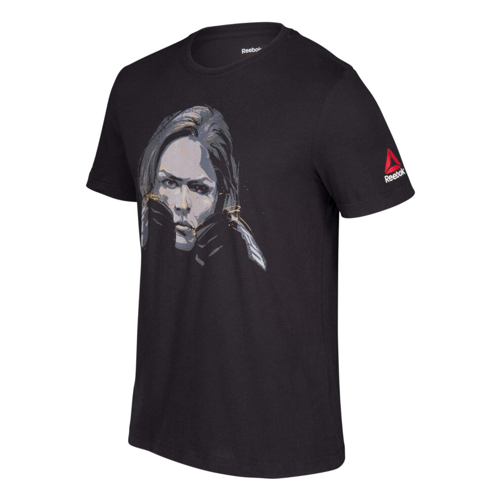 Reebok Ronda Rousey UFC Men's Black Fan Gear Artist Series Fighter T-S