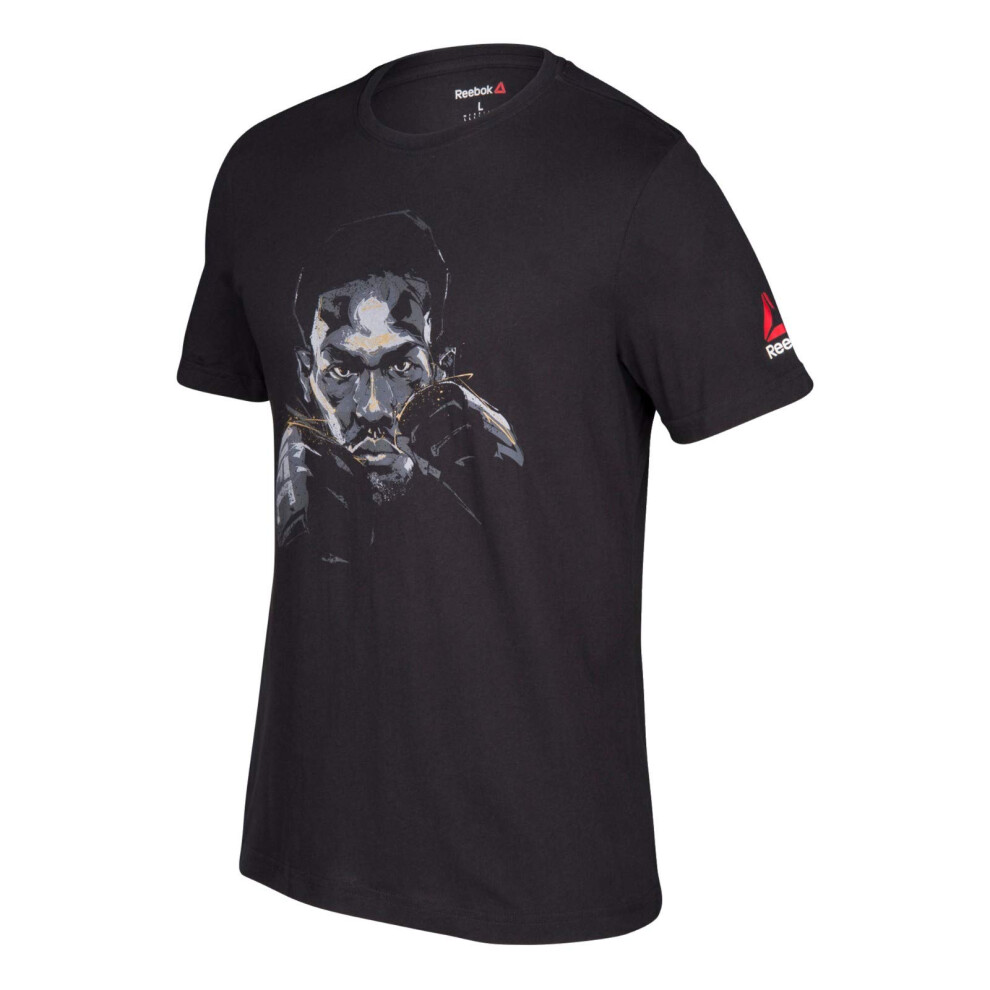 Reebok Jon Jones UFC Men's Black Fan Gear Artist Series Fighter T-Shir