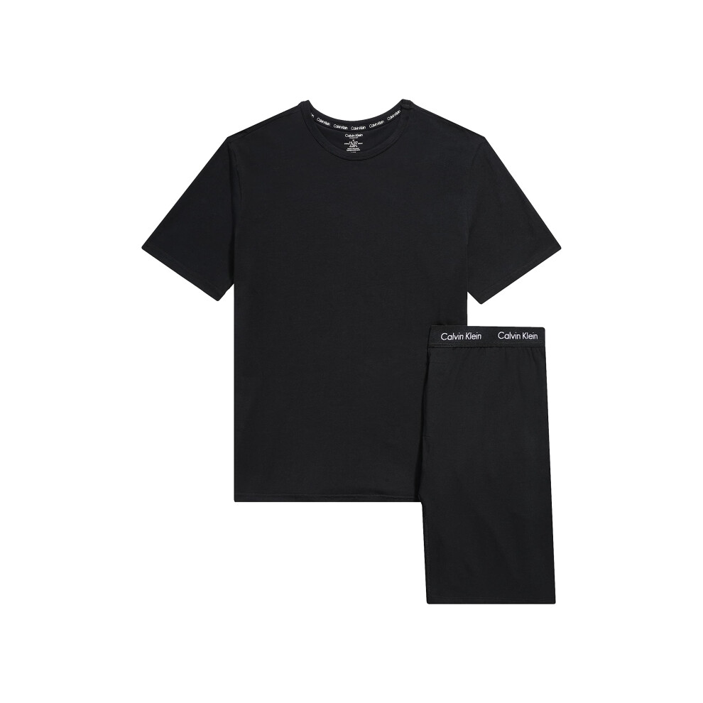 Calvin Klein Men's Cotton Stretch Lounge Sleep Short Set  Black