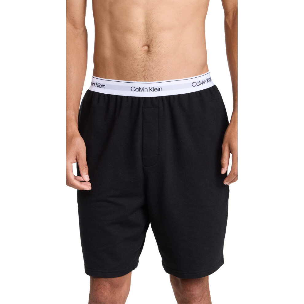 Calvin Klein Men's Modern Cotton Lounge Sleep Shorts  Black  Medium