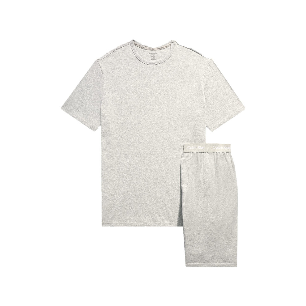 Calvin Klein Men's Cotton Stretch Lounge Sleep Short Set  Grey Heather