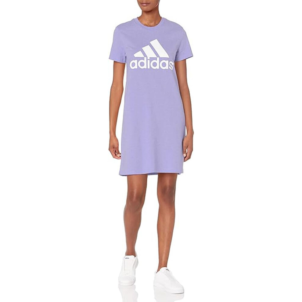 adidas womens Essentials Logo Dress  Light Purple/White  X-Small US