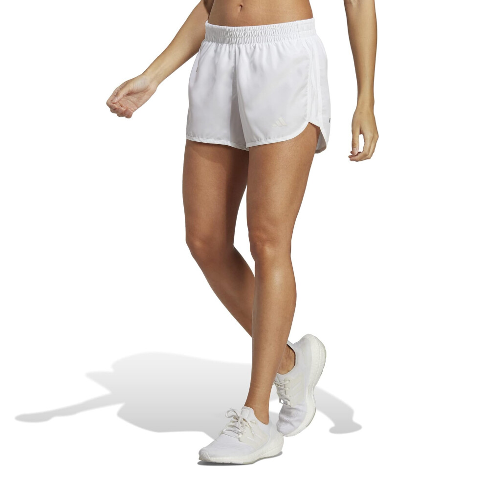 adidas Women's Marathon 20 Running Shorts  White  Large/3"" Inseam