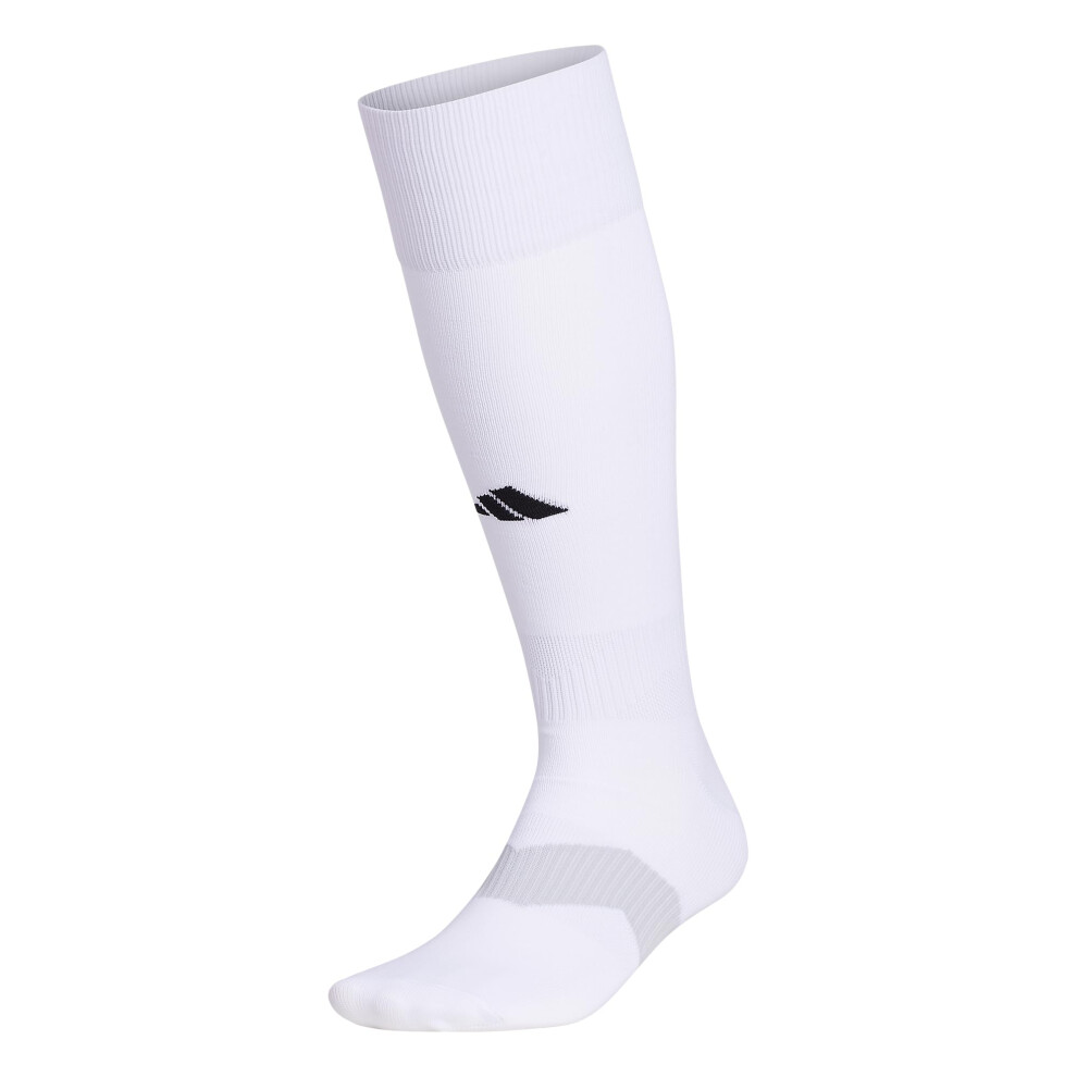 adidas Unisex Metro 6 Soccer Socks (1-pair)  White/Clear Grey/Black  M