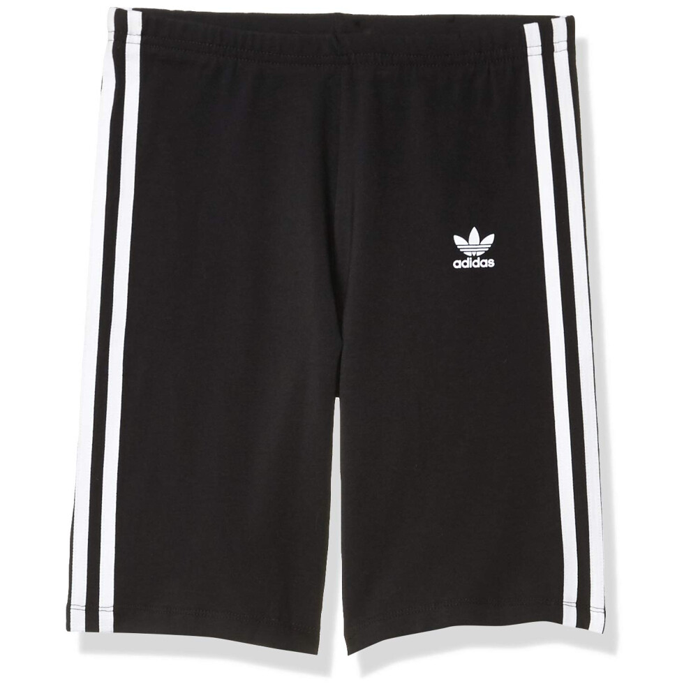 adidas Originals unisex-youth Cycling Shorts Black/White Large