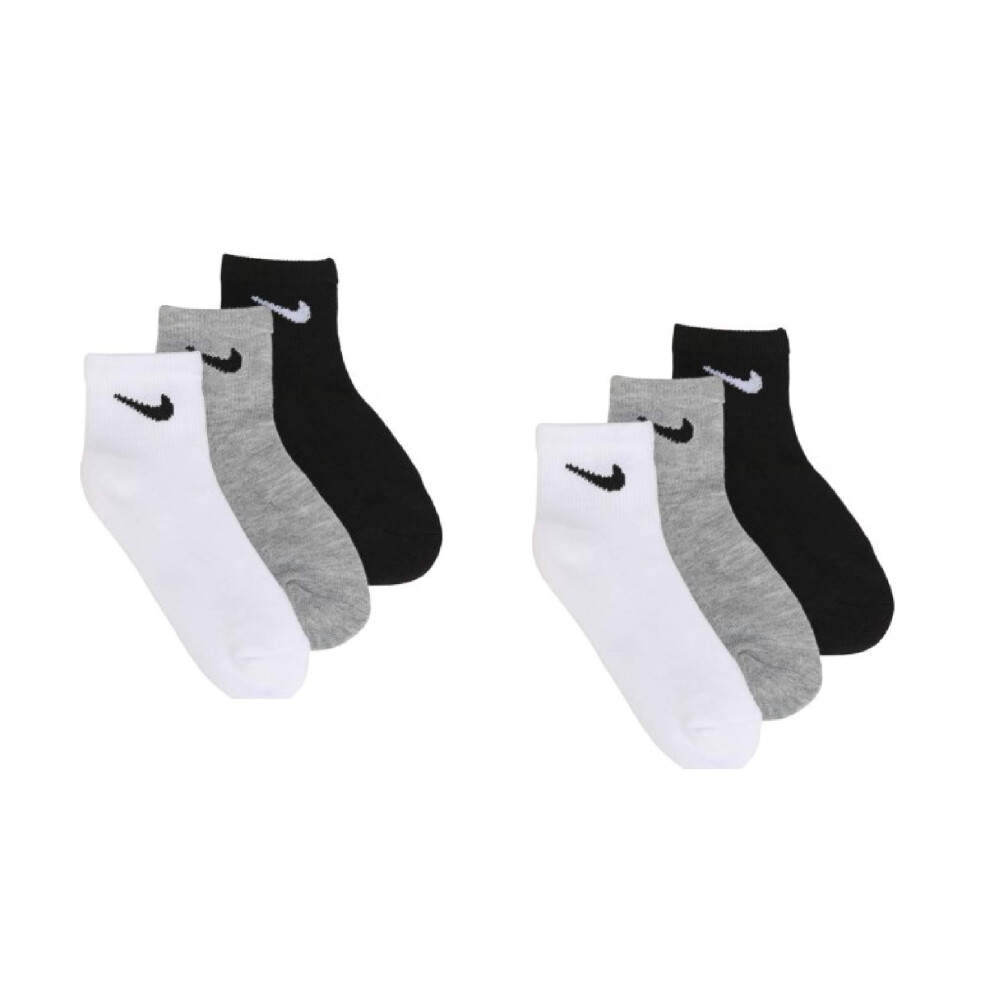 NIKE Little Kids Ankle Colorful Socks Cushioned (6 Pairs) 10C-3Y Shoe/