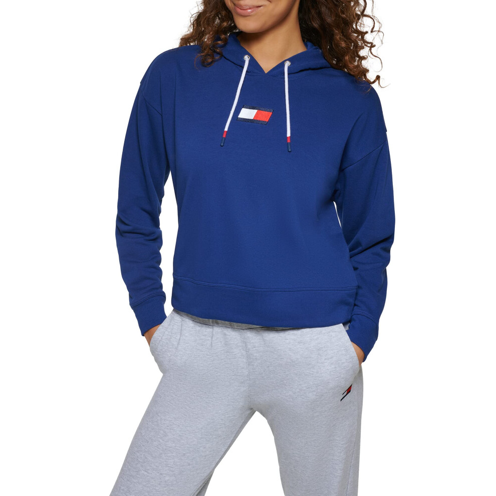 Tommy Hilfiger Women's Pullover Hoodie  Deep Blue  Medium