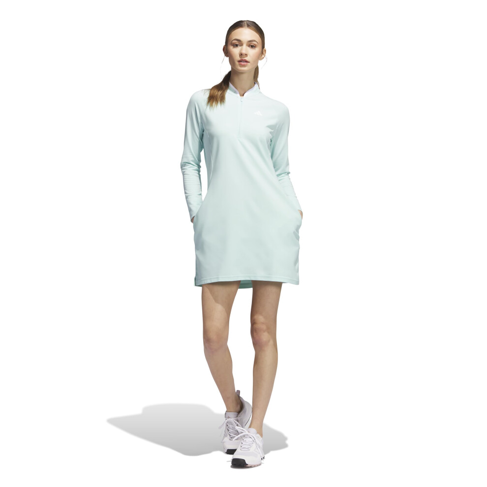 adidas Women's Long Sleeve Golf Dress  Semi Flash Aqua  Small