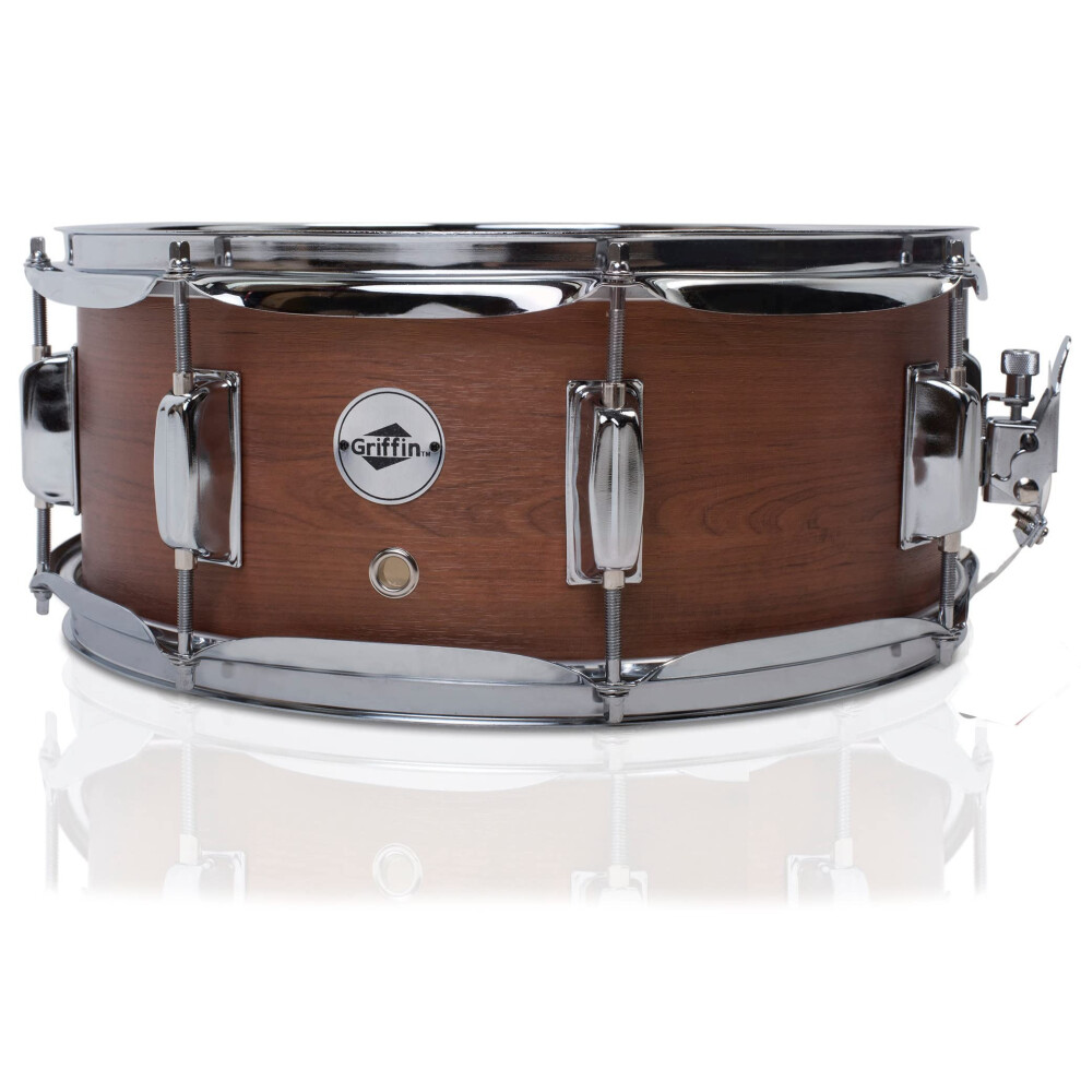 GRIFFIN Snare Drum | Poplar Wood Shell 14"" x 5.5"" with Flat Hickory