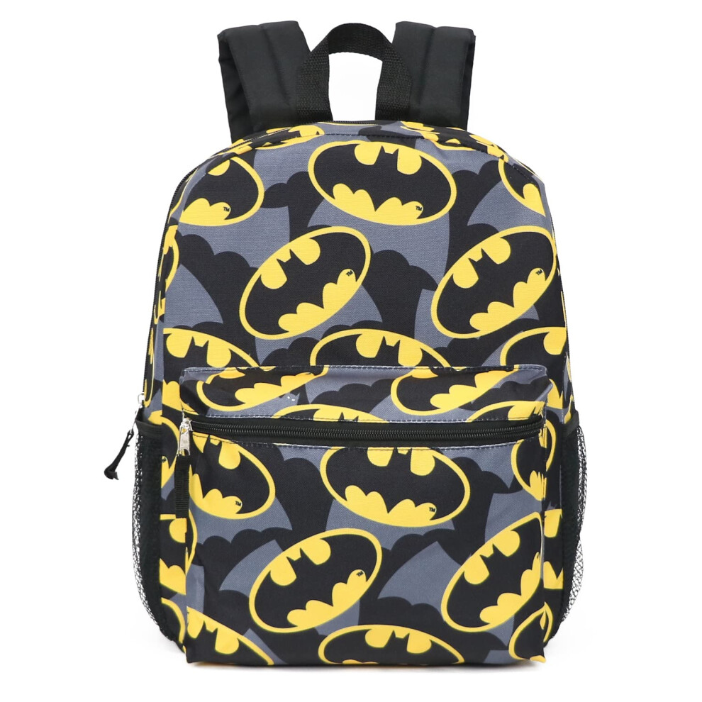 DC Comics Batman All Over Print Logo Full Size 16"" Backpack