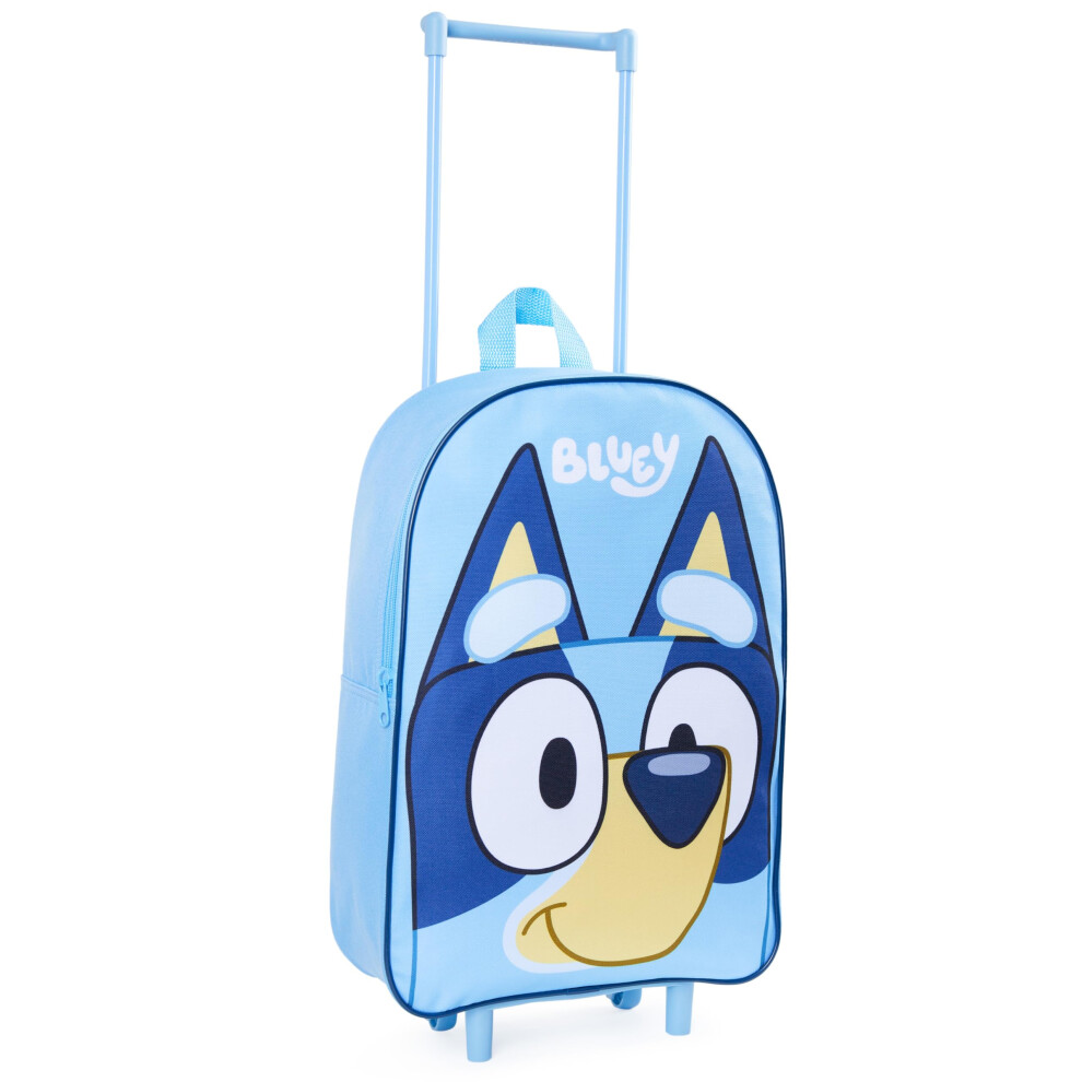 Bluey Childrens Luggage Suitcase - Foldable Trolley Bag 39 x 27cm 2 Wh