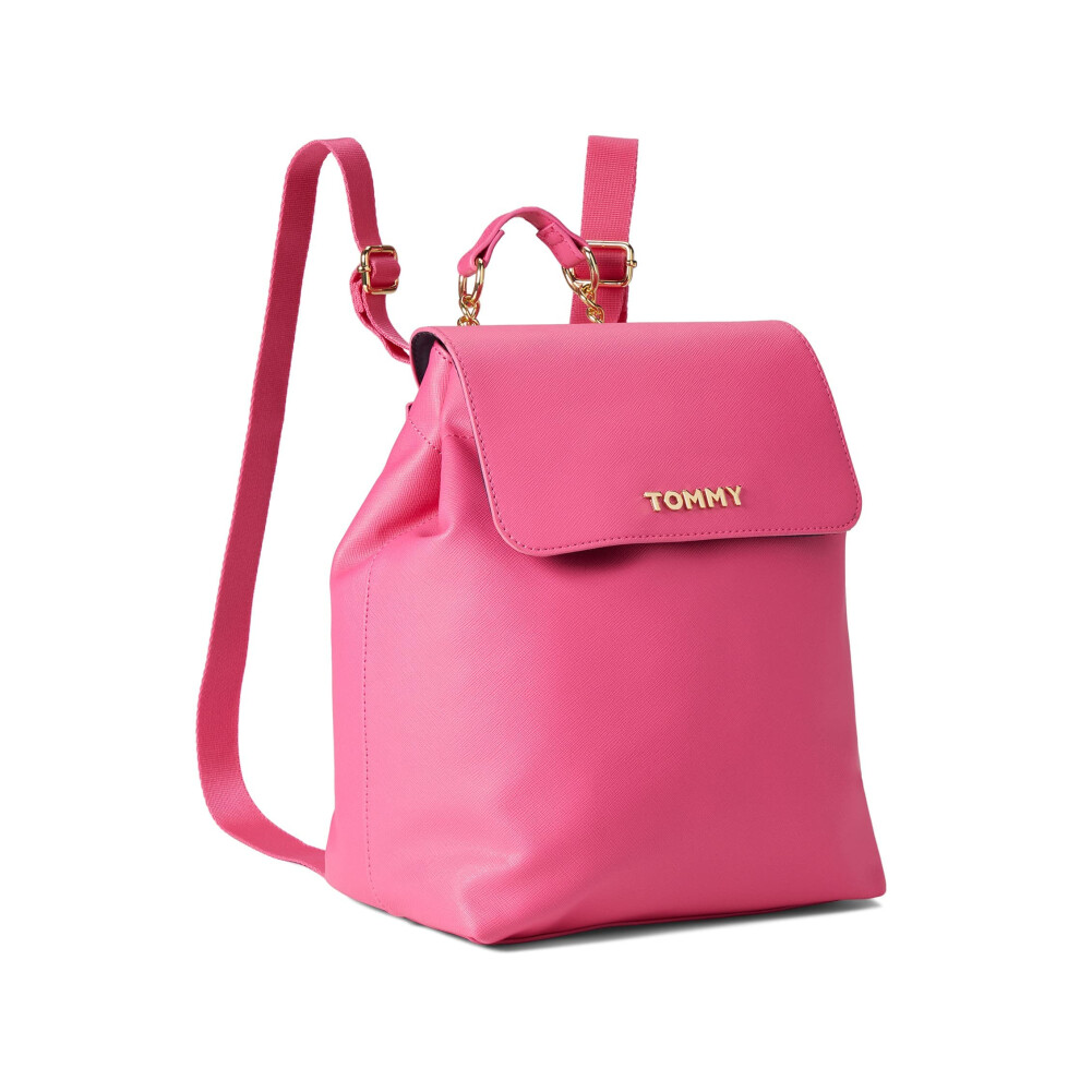 Tommy Hilfiger Kendall II Flap Backpack-Saffiano PVC Party Pink One Si