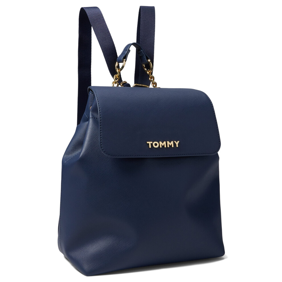 Tommy Hilfiger Kendall II Flap Backpack-Saffiano PVC Tommy Navy One Si