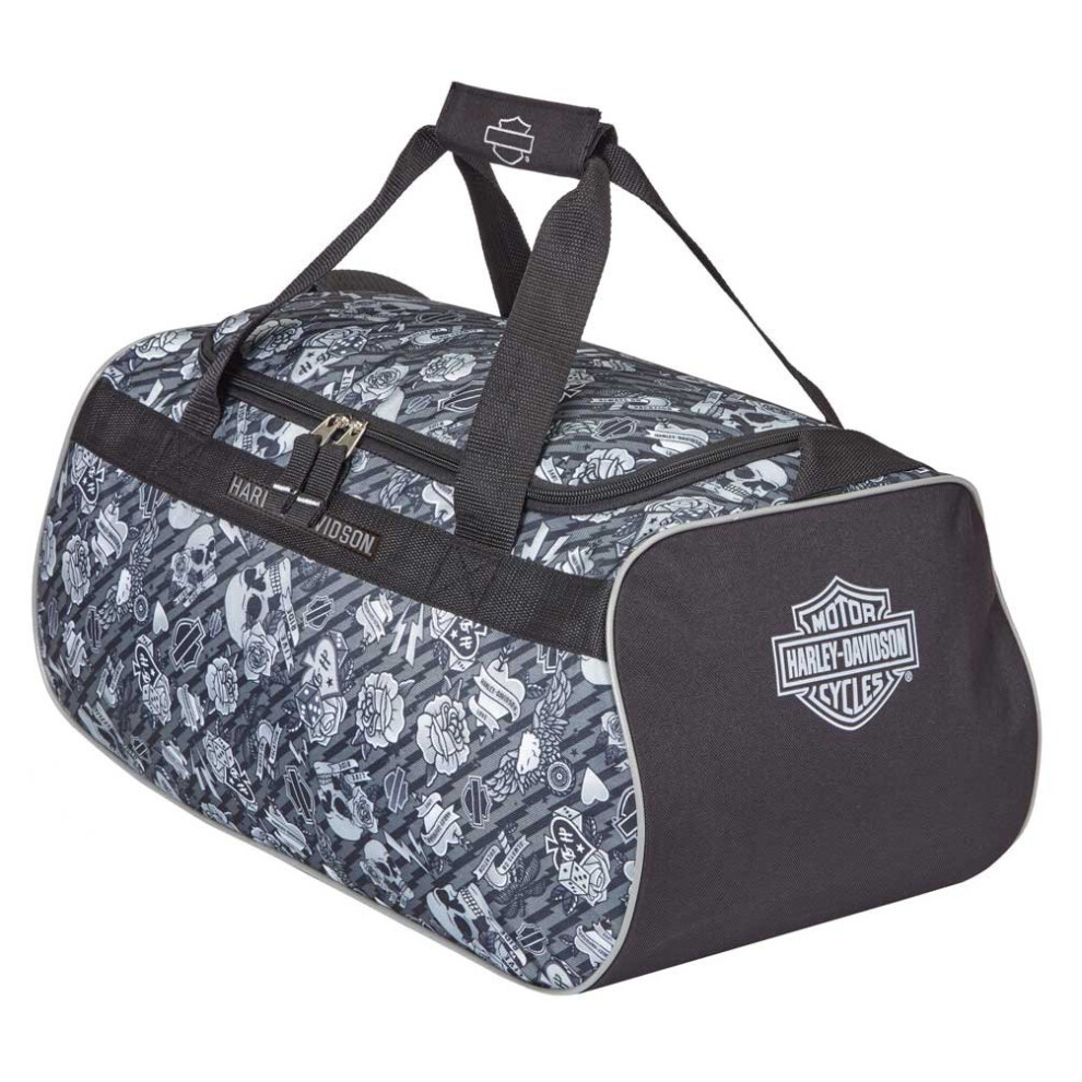 Harley Davidson Logo Sport Duffel  Grey Tattoo  One Size