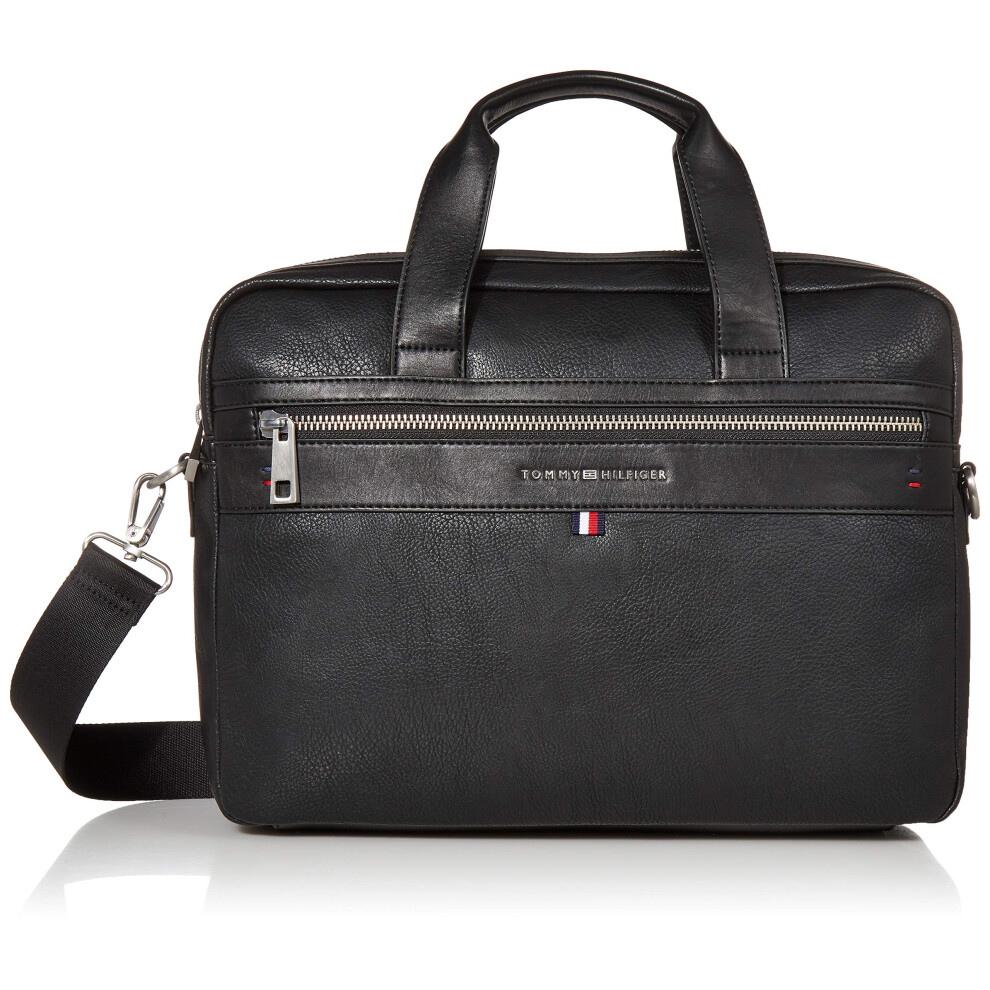 Tommy Hilfiger mens Tommy Hilfiger Leo Briefcase  Black  OS US