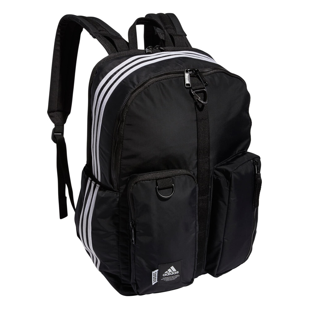 adidas Iconic 3 Stripe Backpack  Black/White  One Size