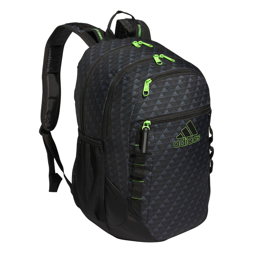 adidas Excel 6 Backpack  BOS Mini Monogram Black/Lucid Lime Green  One