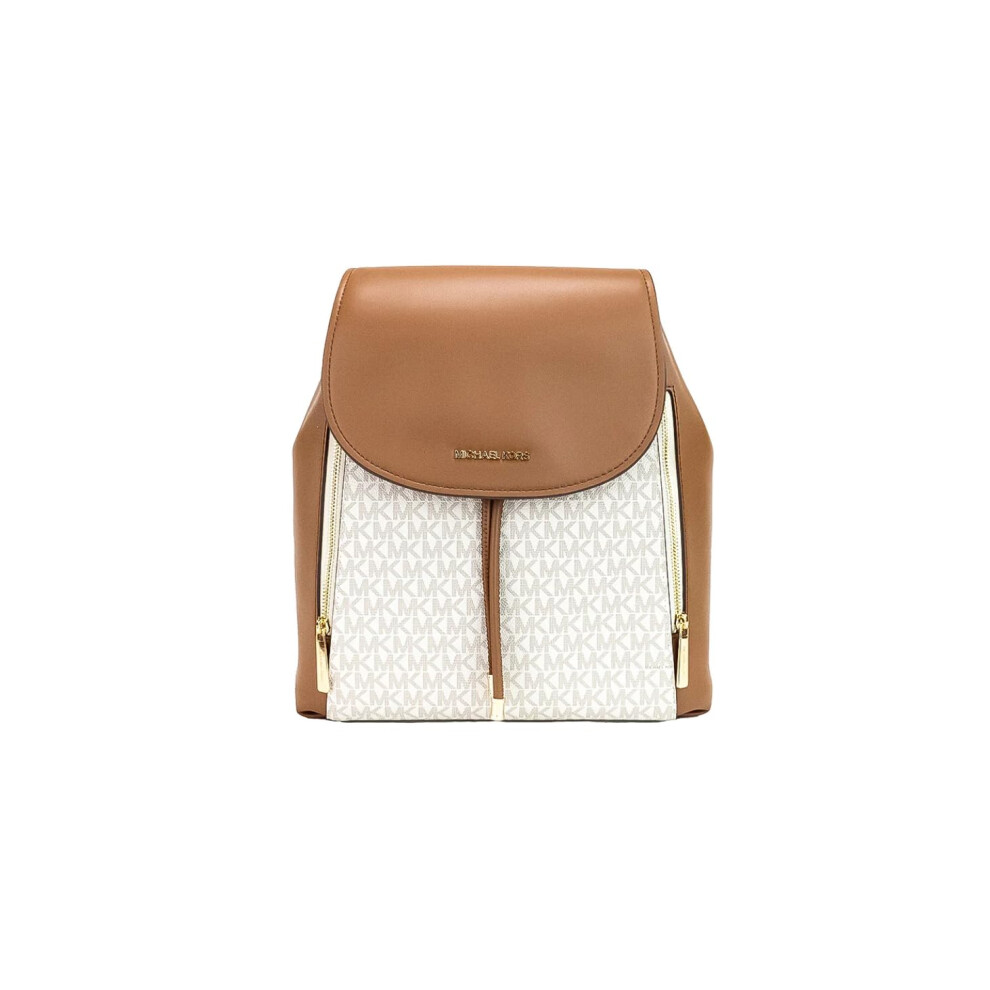 Michael Kors Phoebe Medium Zip Pocket Backpack Vanilla MK Signature