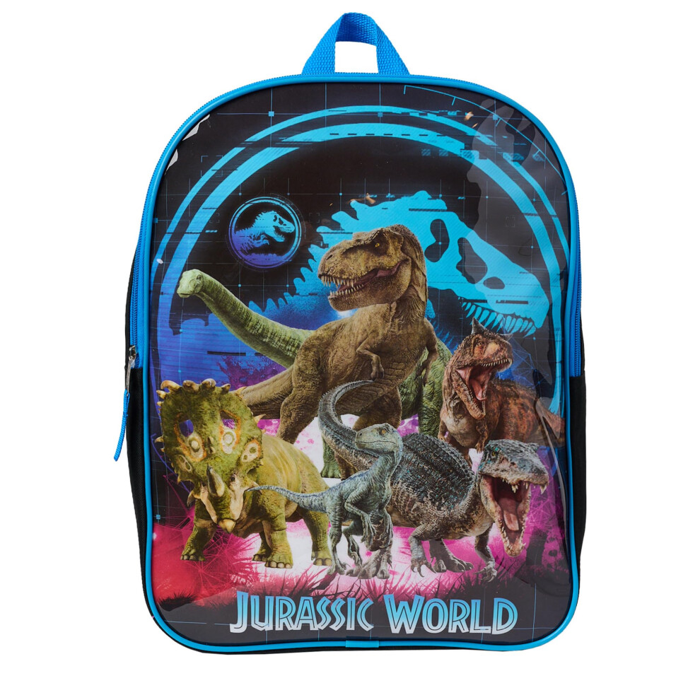 Jurassic World 15"" Backpack Dinosaurs T-Rex Velociraptor Carnotaurus