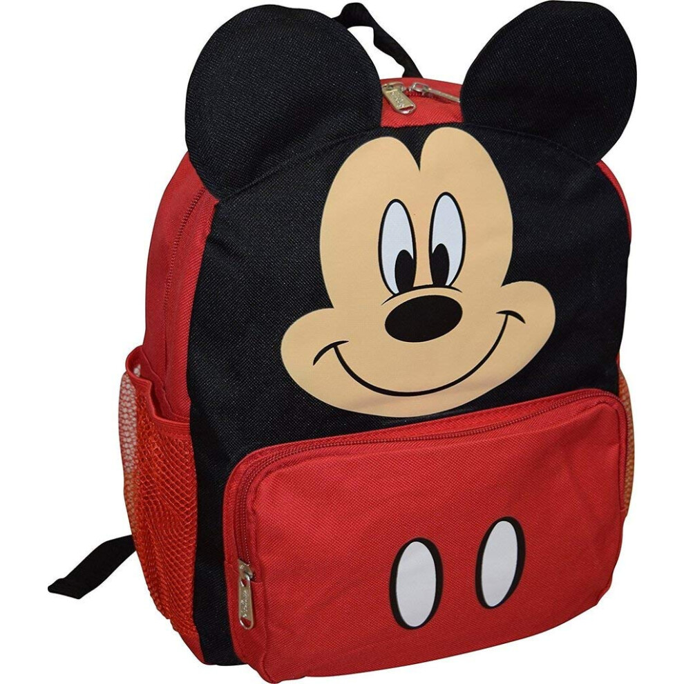 Disney Mickey Mouse Big Face Littl Boy 10"" Mini Backpack